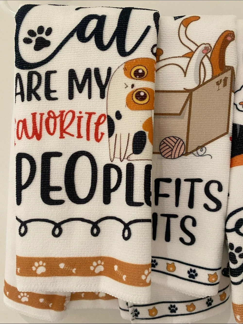 NWOT Cat Themed Dish Towels Set Of Four